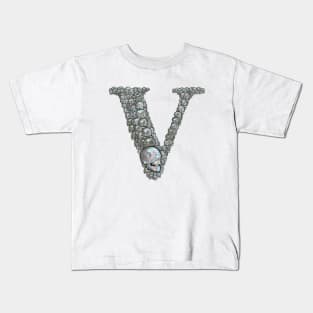 Skull Alphabet V Kids T-Shirt